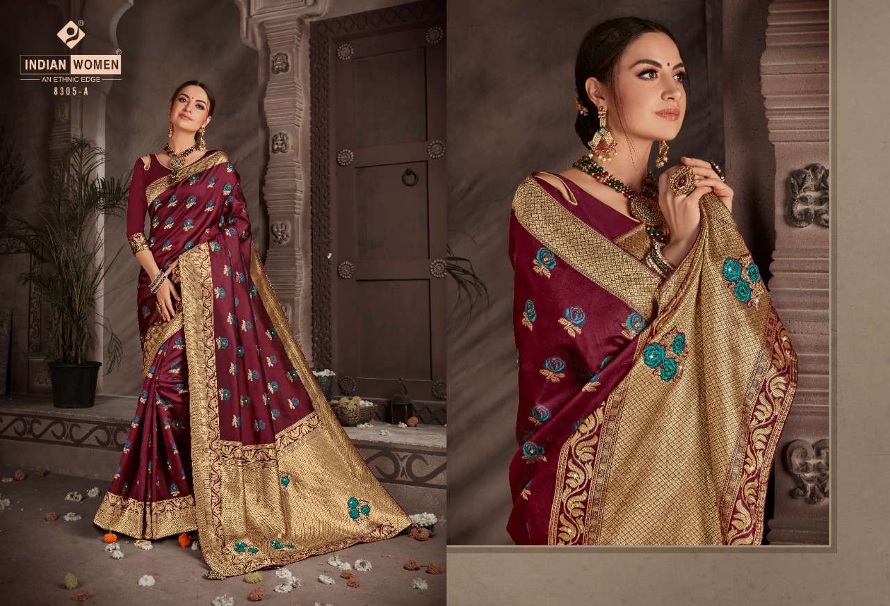 INDRAPRASTHA BY INDIAN WOMEN INDIAN TRADITIONAL WEAR COLLECTION BEAUTIFUL STYLISH FANCY COLORFUL PARTY WEAR & OCCASIONAL WEAR TWO TONE SILK SAREES AT WHOLESALE PRICE