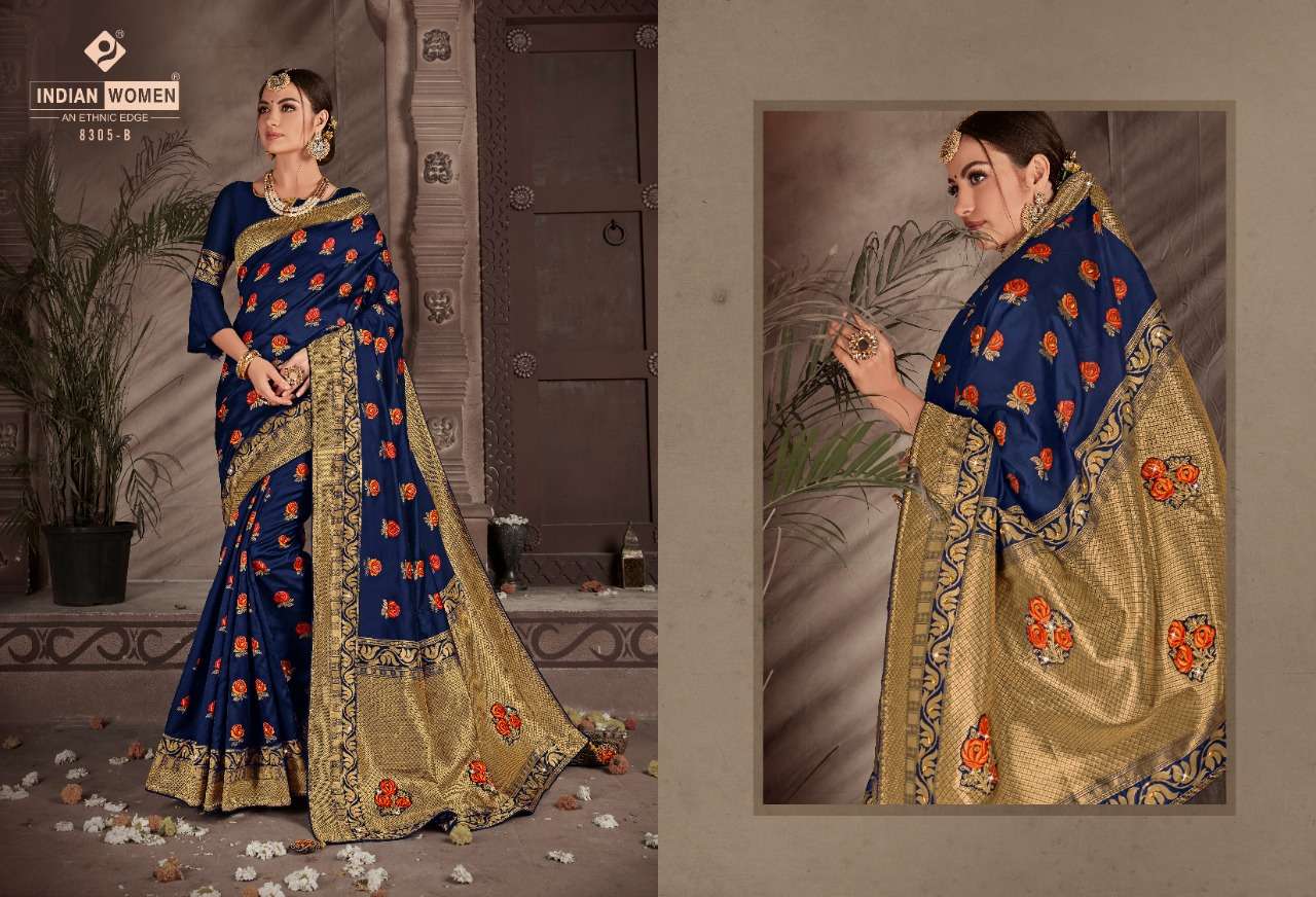 INDRAPRASTHA BY INDIAN WOMEN INDIAN TRADITIONAL WEAR COLLECTION BEAUTIFUL STYLISH FANCY COLORFUL PARTY WEAR & OCCASIONAL WEAR TWO TONE SILK SAREES AT WHOLESALE PRICE