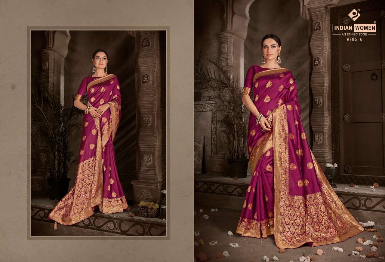 INDRAPRASTHA BY INDIAN WOMEN INDIAN TRADITIONAL WEAR COLLECTION BEAUTIFUL STYLISH FANCY COLORFUL PARTY WEAR & OCCASIONAL WEAR TWO TONE SILK SAREES AT WHOLESALE PRICE