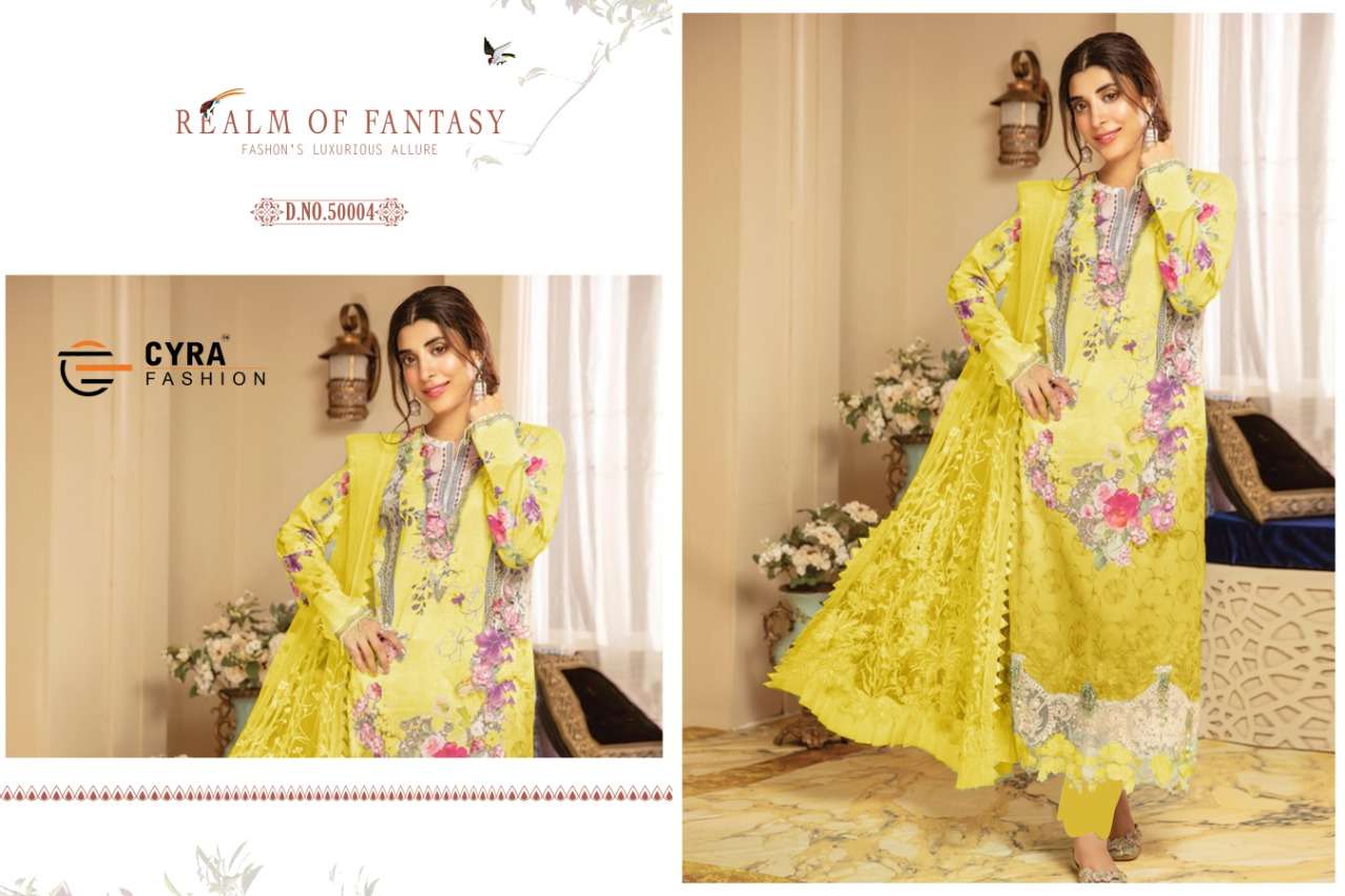 ALIZAH VOL-5 5004 SERIES BY CYRA FASHION 5004-A TO 5004-F SERIES PAKISTANI SUITS BEAUTIFUL FANCY COLORFUL STYLISH PARTY WEAR & OCCASIONAL WEAR JAM COTTON WITH PATCH EMBROIDERY DRESSES AT WHOLESALE PRICE