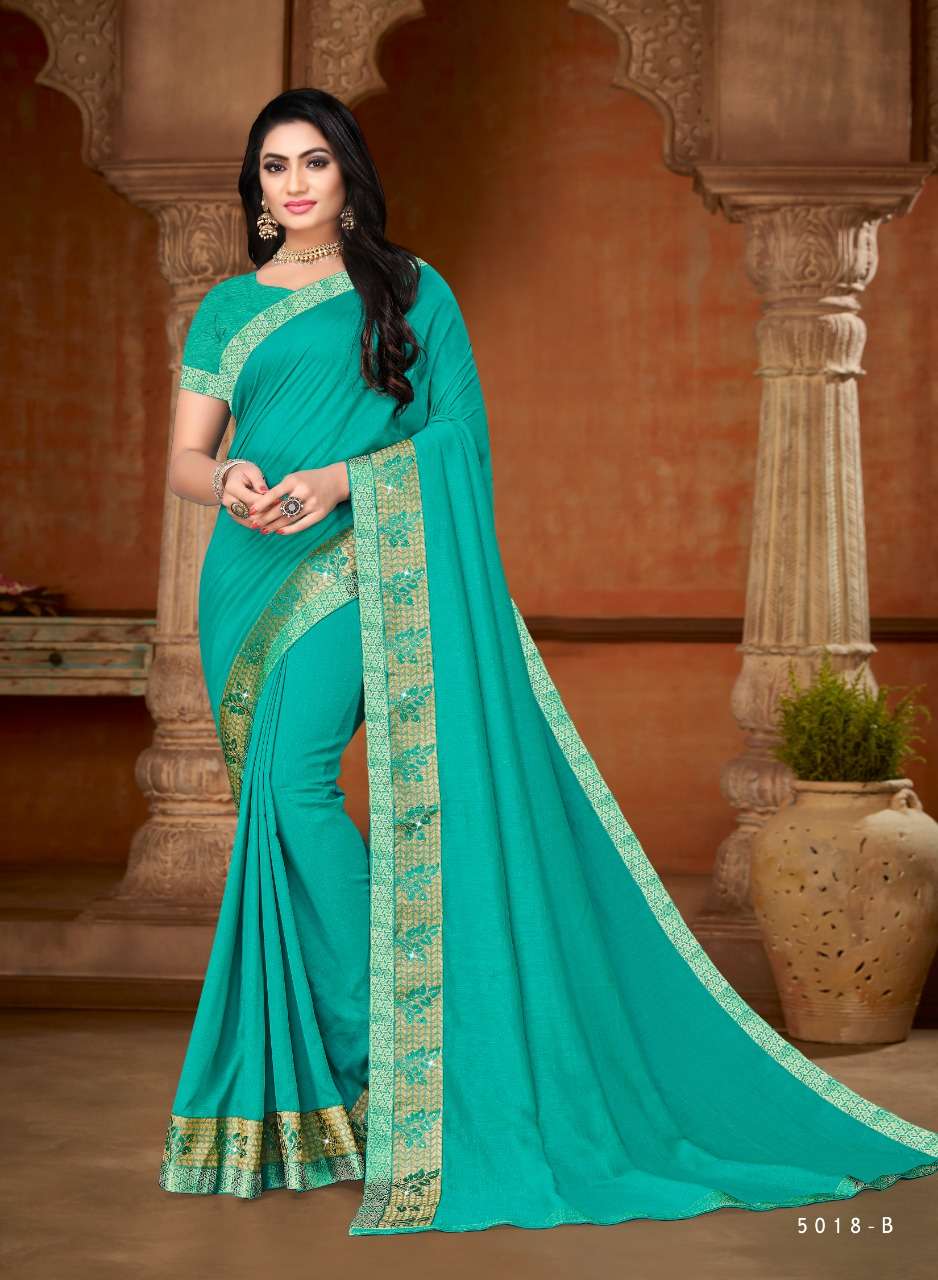 KAJU KATLI BY INDIAN WOMEN 5018-A TO 5018-H SERIES INDIAN TRADITIONAL WEAR COLLECTION BEAUTIFUL STYLISH FANCY COLORFUL PARTY WEAR & OCCASIONAL WEAR DYED SILK SAREES AT WHOLESALE PRICE