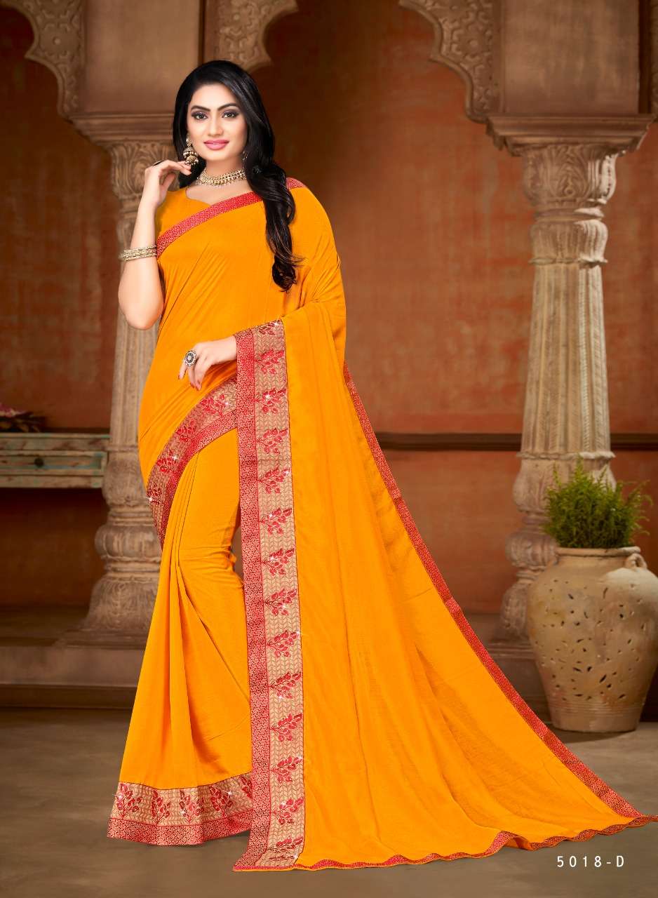 KAJU KATLI BY INDIAN WOMEN 5018-A TO 5018-H SERIES INDIAN TRADITIONAL WEAR COLLECTION BEAUTIFUL STYLISH FANCY COLORFUL PARTY WEAR & OCCASIONAL WEAR DYED SILK SAREES AT WHOLESALE PRICE