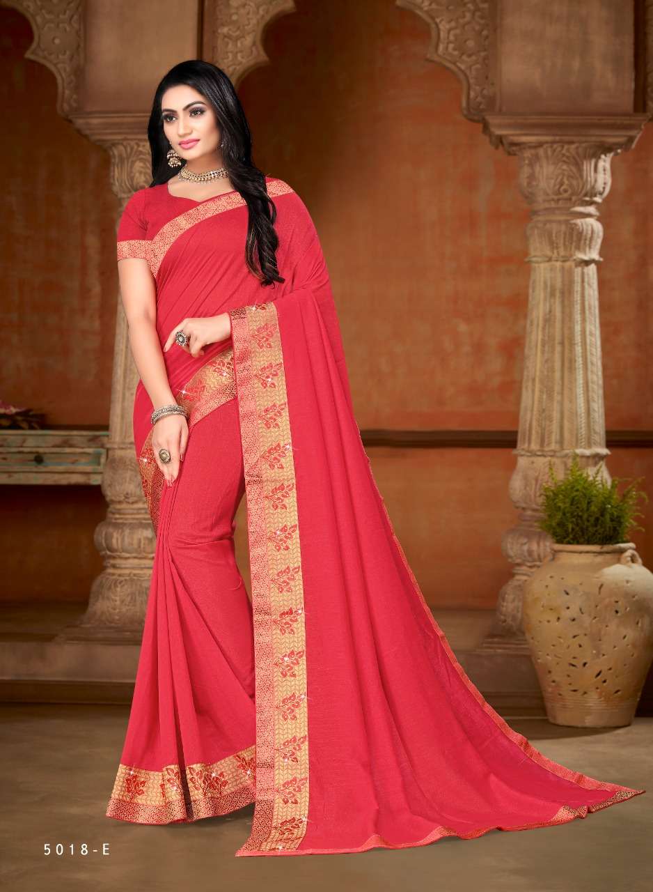 KAJU KATLI BY INDIAN WOMEN 5018-A TO 5018-H SERIES INDIAN TRADITIONAL WEAR COLLECTION BEAUTIFUL STYLISH FANCY COLORFUL PARTY WEAR & OCCASIONAL WEAR DYED SILK SAREES AT WHOLESALE PRICE