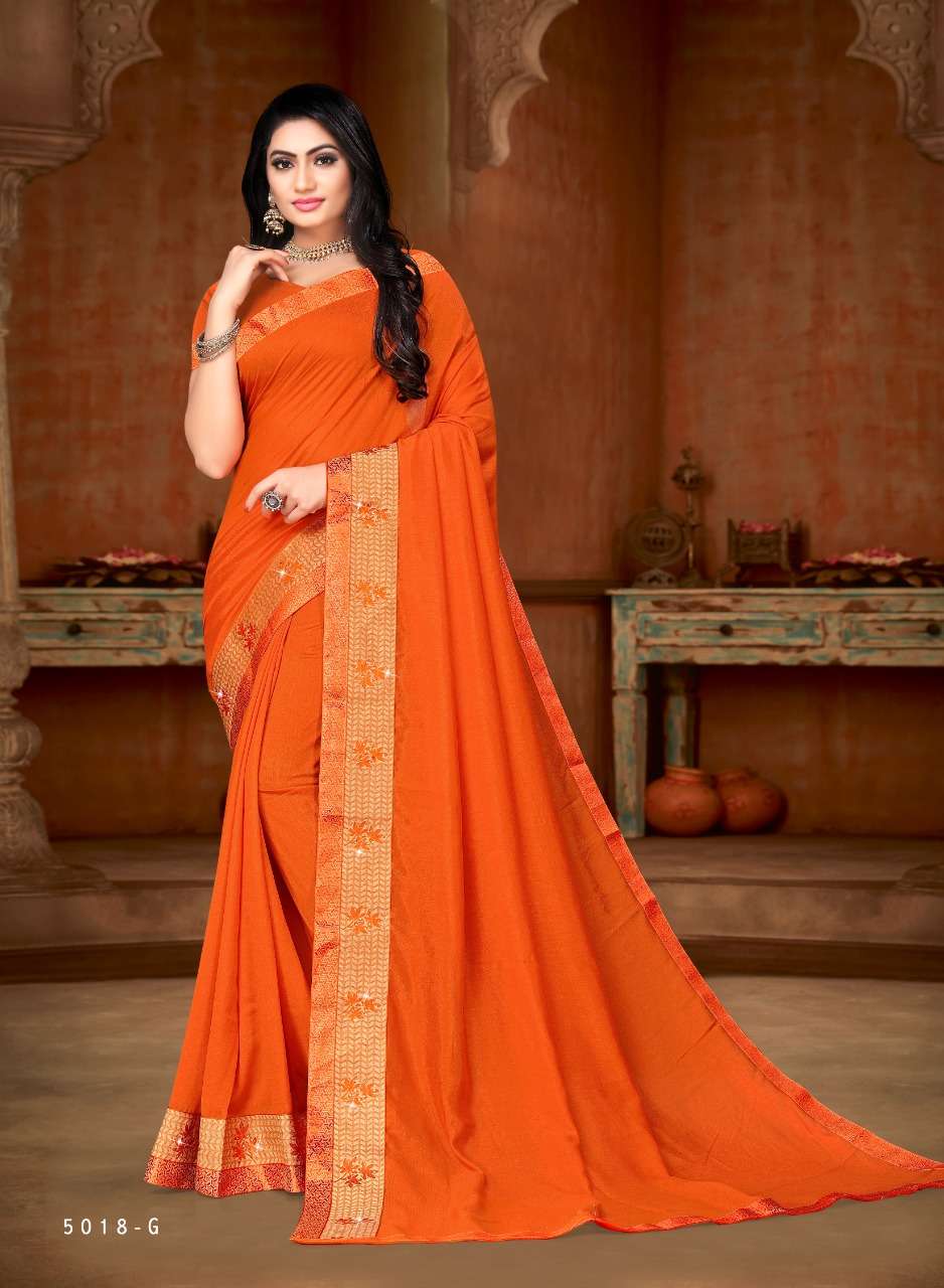 KAJU KATLI BY INDIAN WOMEN 5018-A TO 5018-H SERIES INDIAN TRADITIONAL WEAR COLLECTION BEAUTIFUL STYLISH FANCY COLORFUL PARTY WEAR & OCCASIONAL WEAR DYED SILK SAREES AT WHOLESALE PRICE