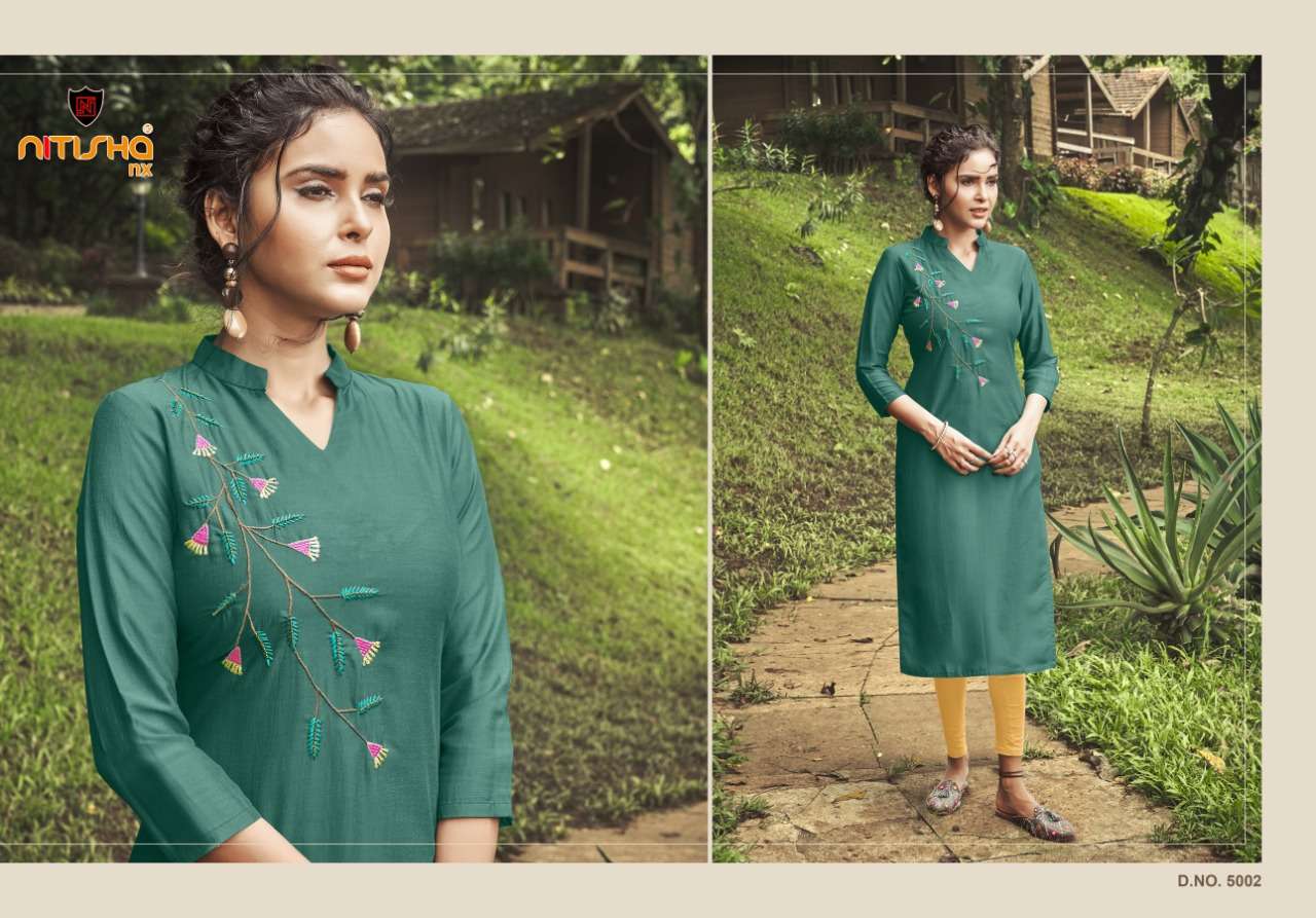 VIVA VOL-5 BY NITISHA NX 5001 TO 5011 SERIES BEAUTIFUL STYLISH FANCY COLORFUL CASUAL WEAR & ETHNIC WEAR HEAVY SOFT COTTON EMBROIDERED KURTIS AT WHOLESALE PRICE