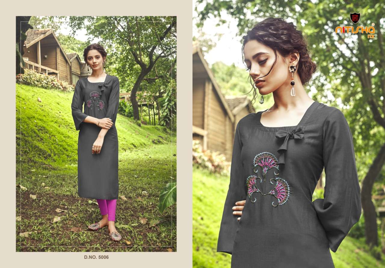 VIVA VOL-5 BY NITISHA NX 5001 TO 5011 SERIES BEAUTIFUL STYLISH FANCY COLORFUL CASUAL WEAR & ETHNIC WEAR HEAVY SOFT COTTON EMBROIDERED KURTIS AT WHOLESALE PRICE