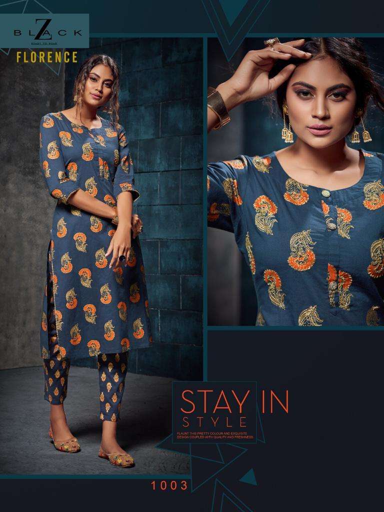 FLORENCE BY Z BALCK 1001 TO 1006 SERIES BEAUTIFUL STYLISH FANCY COLORFUL CASUAL WEAR & ETHNIC WEAR PURE COTTON PRINTED KURTIS AT WHOLESALE PRICE