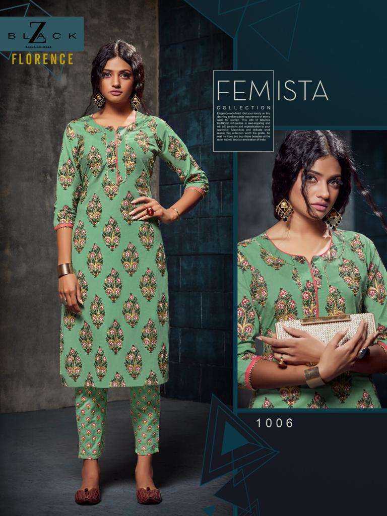 FLORENCE BY Z BALCK 1001 TO 1006 SERIES BEAUTIFUL STYLISH FANCY COLORFUL CASUAL WEAR & ETHNIC WEAR PURE COTTON PRINTED KURTIS AT WHOLESALE PRICE