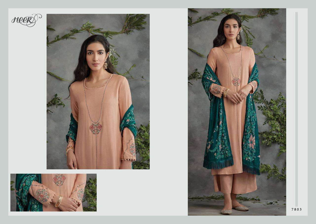 TARANA BY HEER 7801 TO 7808 SERIES BEAUTIFUL SUITS STYLISH COLORFUL FANCY CASUAL WEAR & ETHNIC WEAR COMPRICES OF PASHMINA DRESSES AT WHOLESALE PRICE