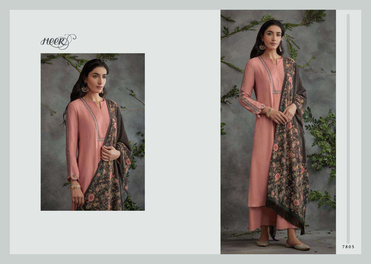 TARANA BY HEER 7801 TO 7808 SERIES BEAUTIFUL SUITS STYLISH COLORFUL FANCY CASUAL WEAR & ETHNIC WEAR COMPRICES OF PASHMINA DRESSES AT WHOLESALE PRICE
