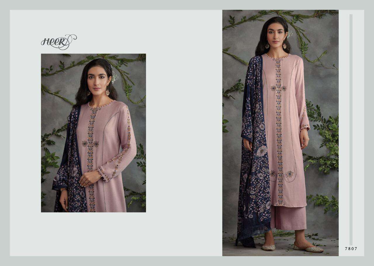 TARANA BY HEER 7801 TO 7808 SERIES BEAUTIFUL SUITS STYLISH COLORFUL FANCY CASUAL WEAR & ETHNIC WEAR COMPRICES OF PASHMINA DRESSES AT WHOLESALE PRICE