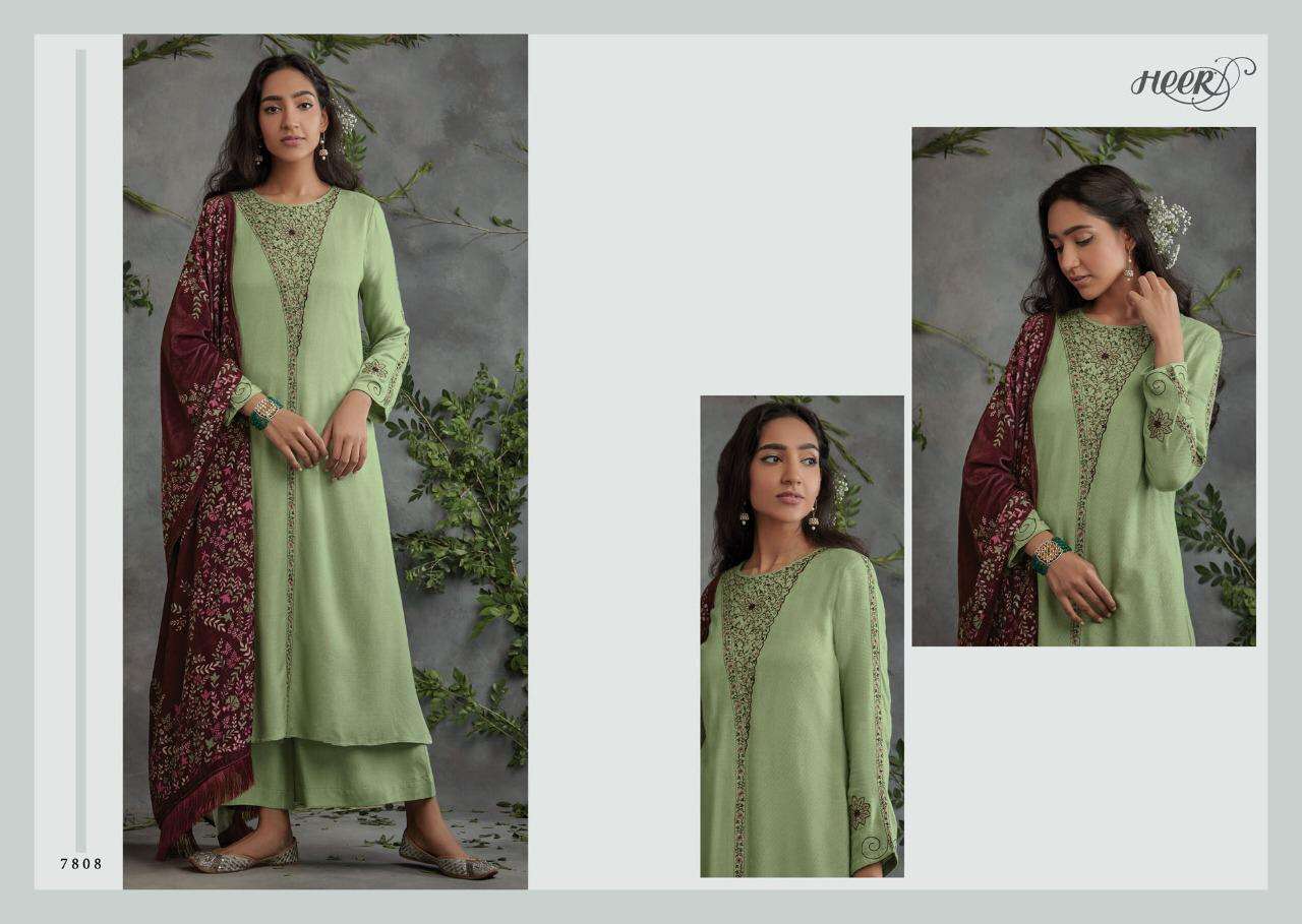 TARANA BY HEER 7801 TO 7808 SERIES BEAUTIFUL SUITS STYLISH COLORFUL FANCY CASUAL WEAR & ETHNIC WEAR COMPRICES OF PASHMINA DRESSES AT WHOLESALE PRICE