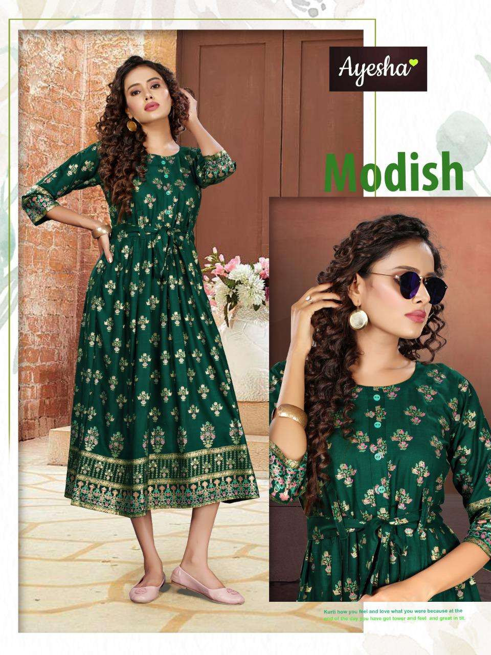 NATASHA BY AYESHA 1001 TO 1008 SERIES BEAUTIFUL STYLISH COLORFUL FANCY PARTY WEAR & ETHNIC WEAR & READY TO WEAR RAYON SLUB BLOCK PRINT KURTIS AT WHOLESALE PRICE