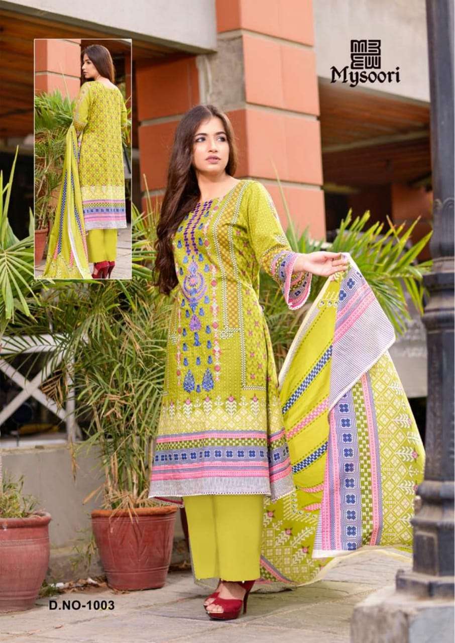 MAIRA HASAN BY MYSOORI 1001 TO 1010 SERIES BEAUTIFUL SUITS STYLISH COLORFUL FANCY CASUAL WEAR & ETHNIC WEAR PURE LAWN COTTON PRINTED DRESSES AT WHOLESALE PRICE