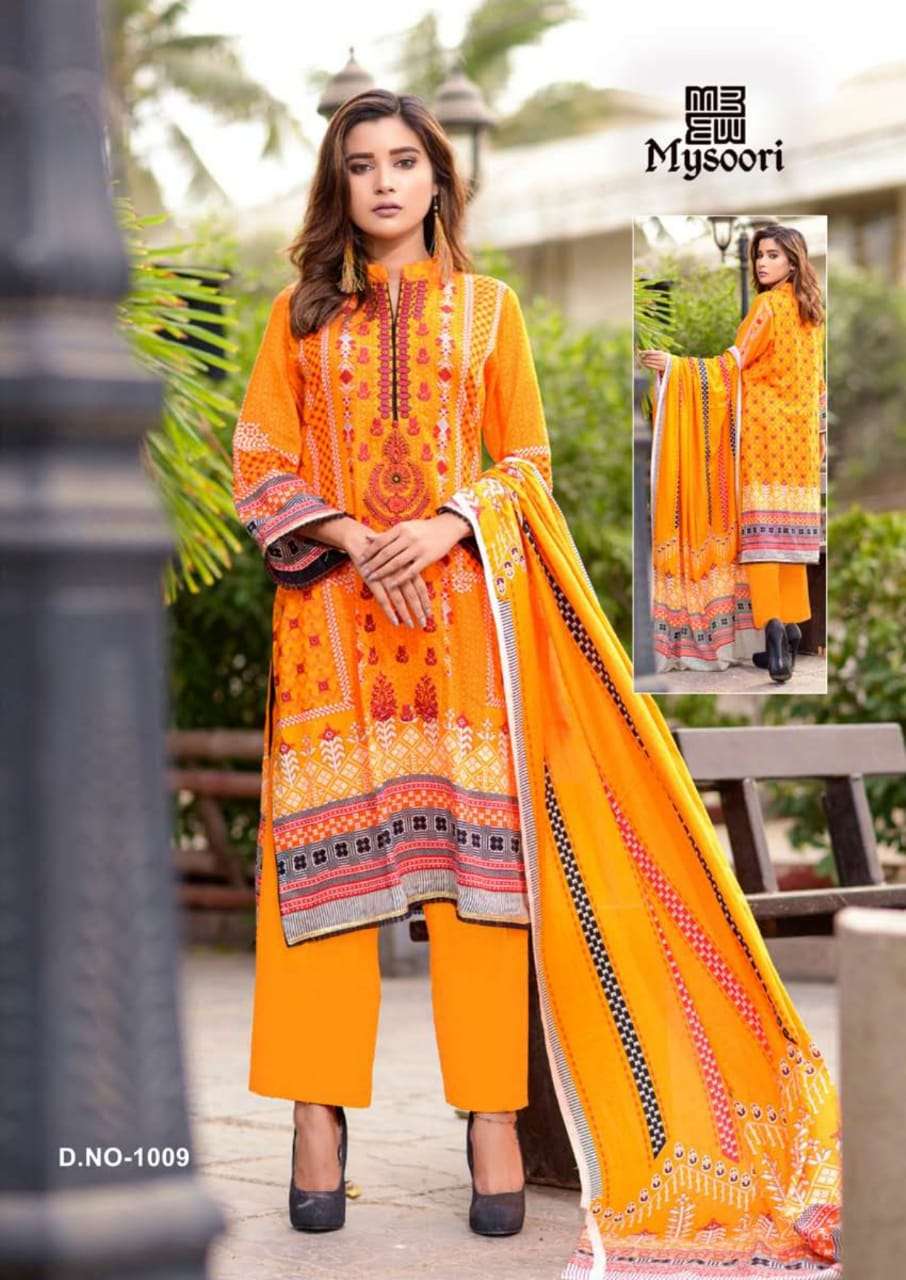 MAIRA HASAN BY MYSOORI 1001 TO 1010 SERIES BEAUTIFUL SUITS STYLISH COLORFUL FANCY CASUAL WEAR & ETHNIC WEAR PURE LAWN COTTON PRINTED DRESSES AT WHOLESALE PRICE