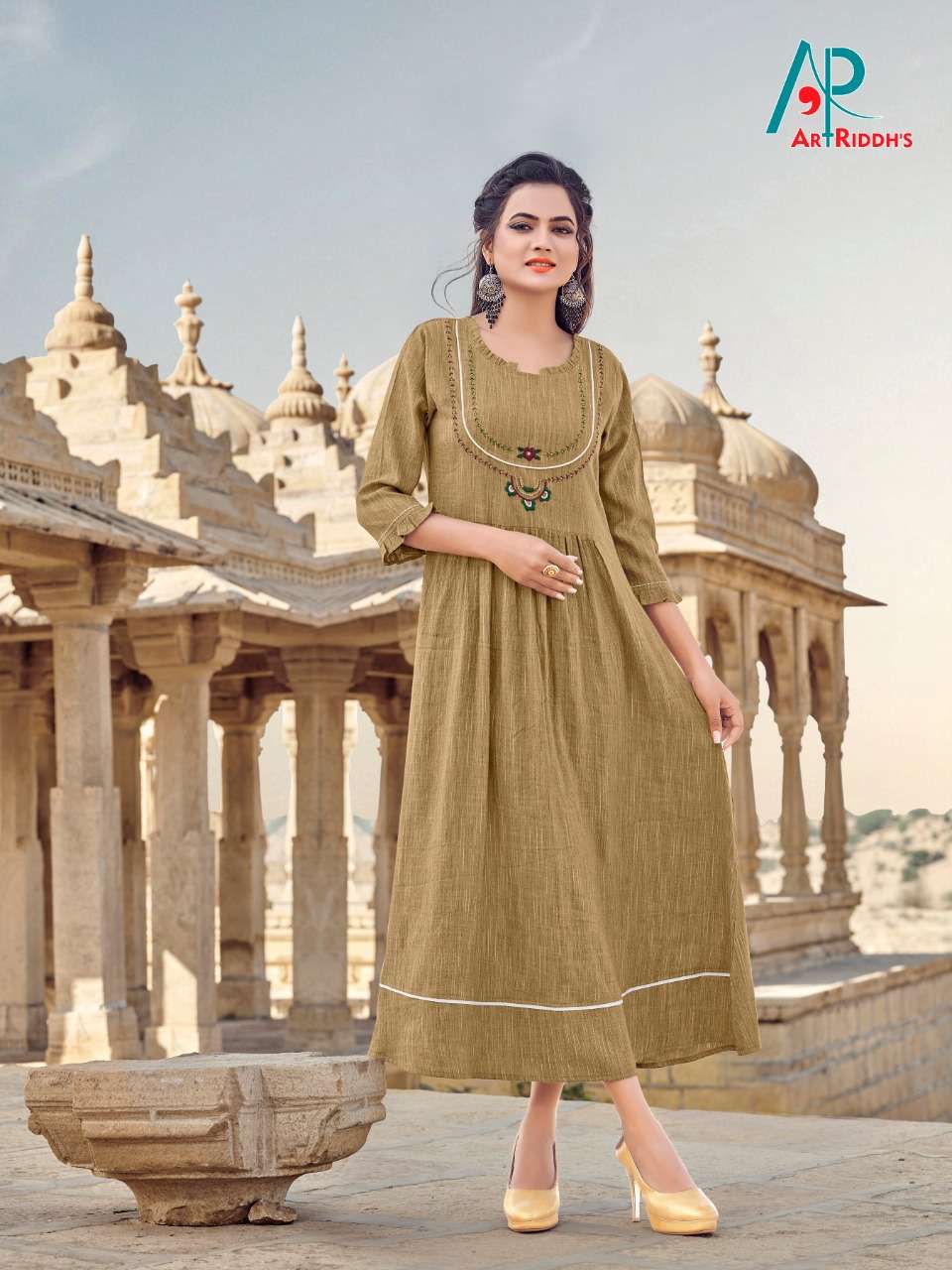 MEERA BY ARTS RIDDHS 1001 TO 1005 SERIES BEAUTIFUL STYLISH COLORFUL FANCY PARTY WEAR & ETHNIC WEAR & READY TO WEAR FERARI RAYON PRINTED KURTIS AT WHOLESALE PRICE