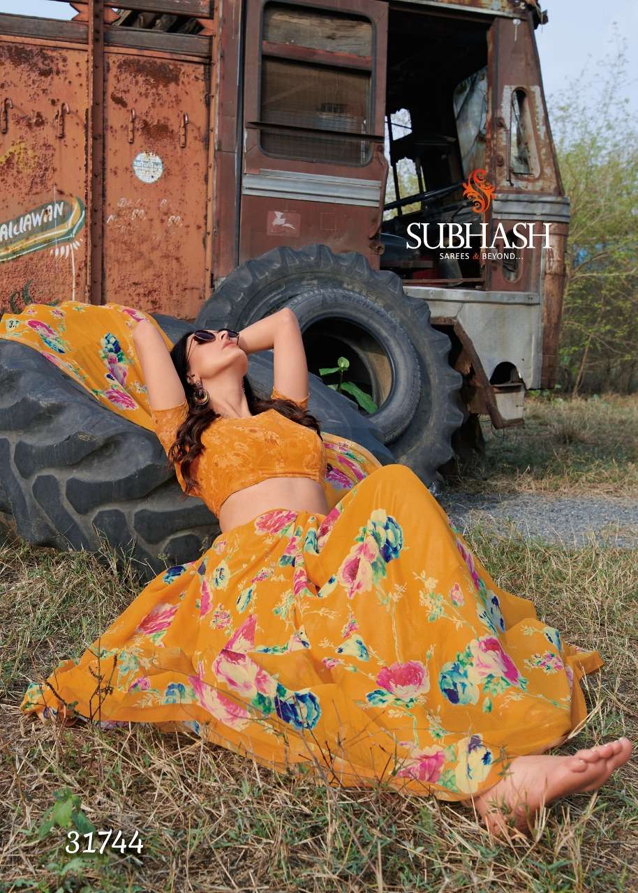 GARDENIA VOL-8 BY BY SUBHASH SAREE 31741 TO 31756 SERIES INDIAN TRADITIONAL WEAR COLLECTION BEAUTIFUL STYLISH FANCY COLORFUL PARTY WEAR & OCCASIONAL WEAR GEORGETTE PRINTED SAREES AT WHOLESALE PRICE