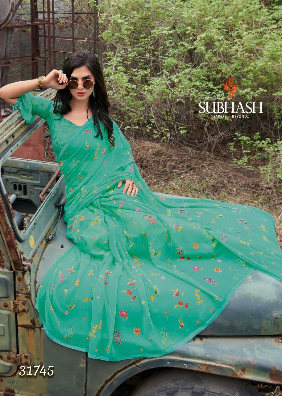 GARDENIA VOL-8 BY BY SUBHASH SAREE 31741 TO 31756 SERIES INDIAN TRADITIONAL WEAR COLLECTION BEAUTIFUL STYLISH FANCY COLORFUL PARTY WEAR & OCCASIONAL WEAR GEORGETTE PRINTED SAREES AT WHOLESALE PRICE
