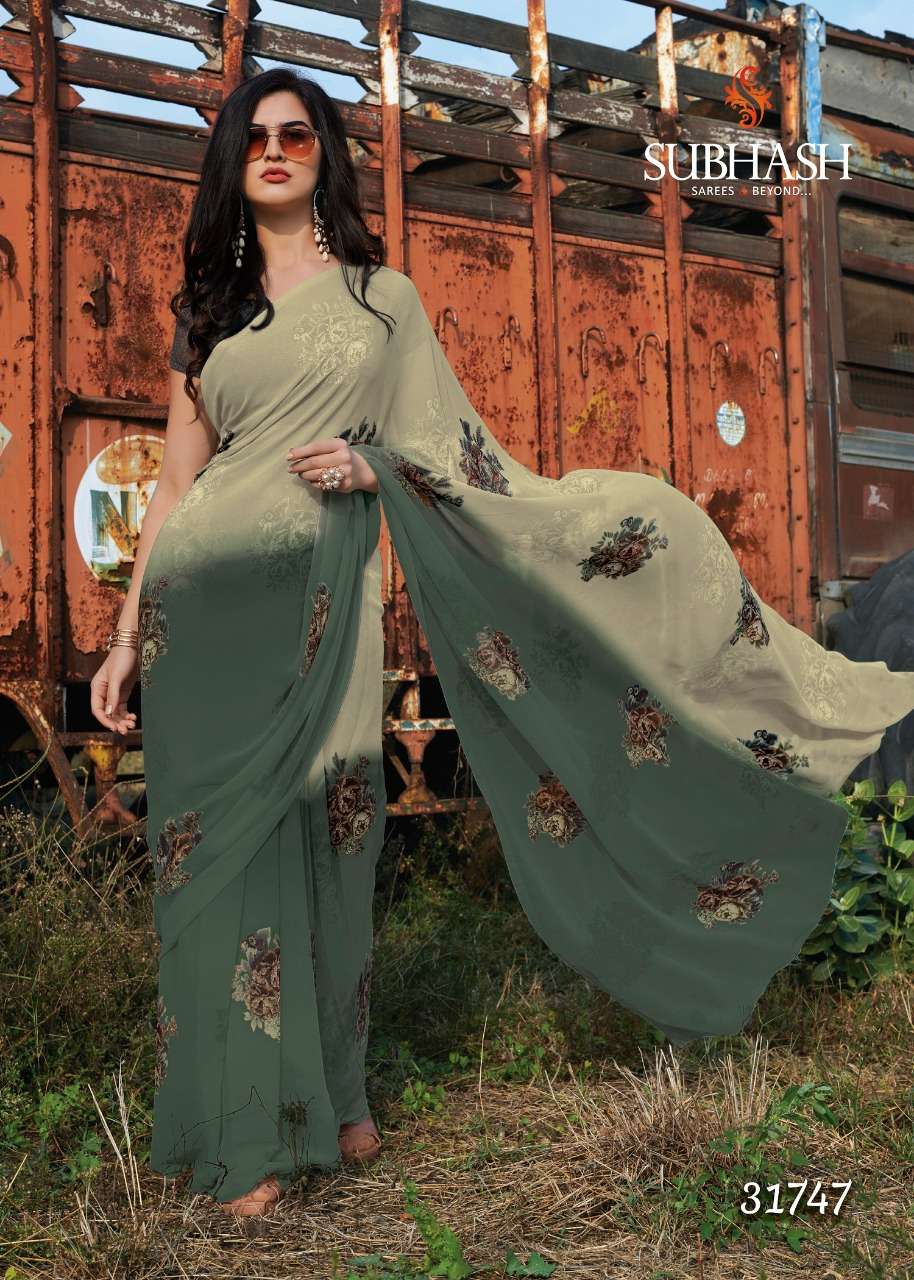 GARDENIA VOL-8 BY BY SUBHASH SAREE 31741 TO 31756 SERIES INDIAN TRADITIONAL WEAR COLLECTION BEAUTIFUL STYLISH FANCY COLORFUL PARTY WEAR & OCCASIONAL WEAR GEORGETTE PRINTED SAREES AT WHOLESALE PRICE
