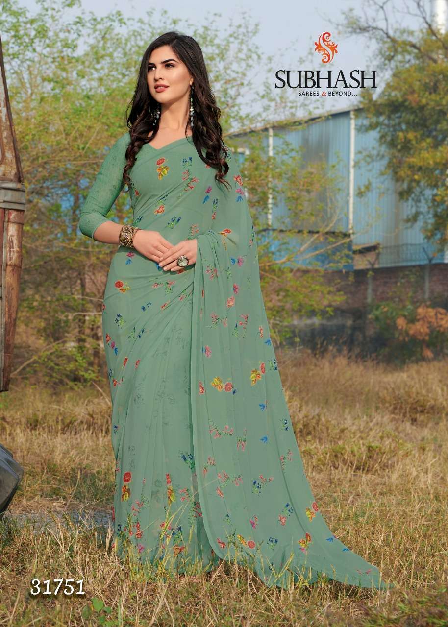 GARDENIA VOL-8 BY BY SUBHASH SAREE 31741 TO 31756 SERIES INDIAN TRADITIONAL WEAR COLLECTION BEAUTIFUL STYLISH FANCY COLORFUL PARTY WEAR & OCCASIONAL WEAR GEORGETTE PRINTED SAREES AT WHOLESALE PRICE