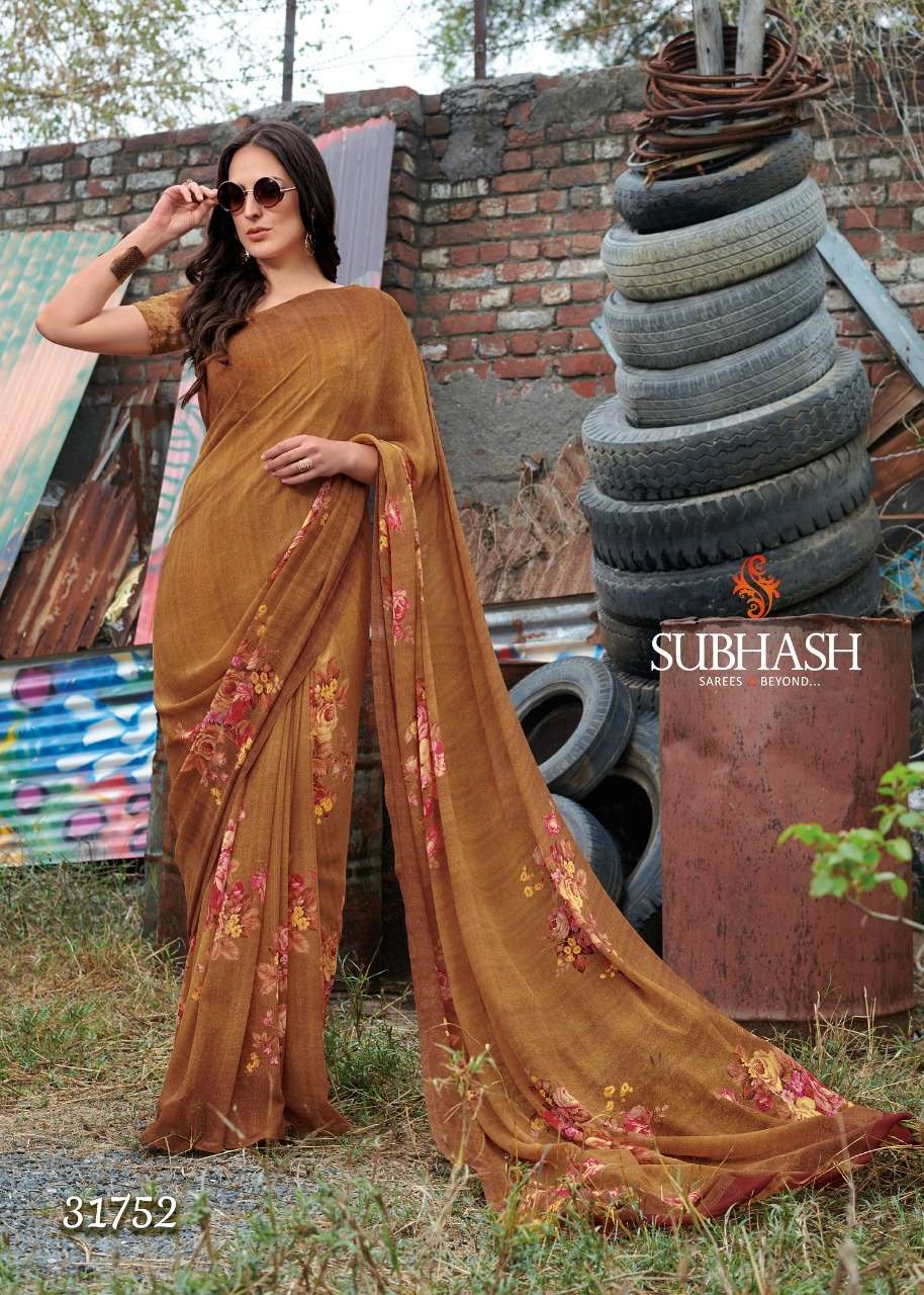 GARDENIA VOL-8 BY BY SUBHASH SAREE 31741 TO 31756 SERIES INDIAN TRADITIONAL WEAR COLLECTION BEAUTIFUL STYLISH FANCY COLORFUL PARTY WEAR & OCCASIONAL WEAR GEORGETTE PRINTED SAREES AT WHOLESALE PRICE