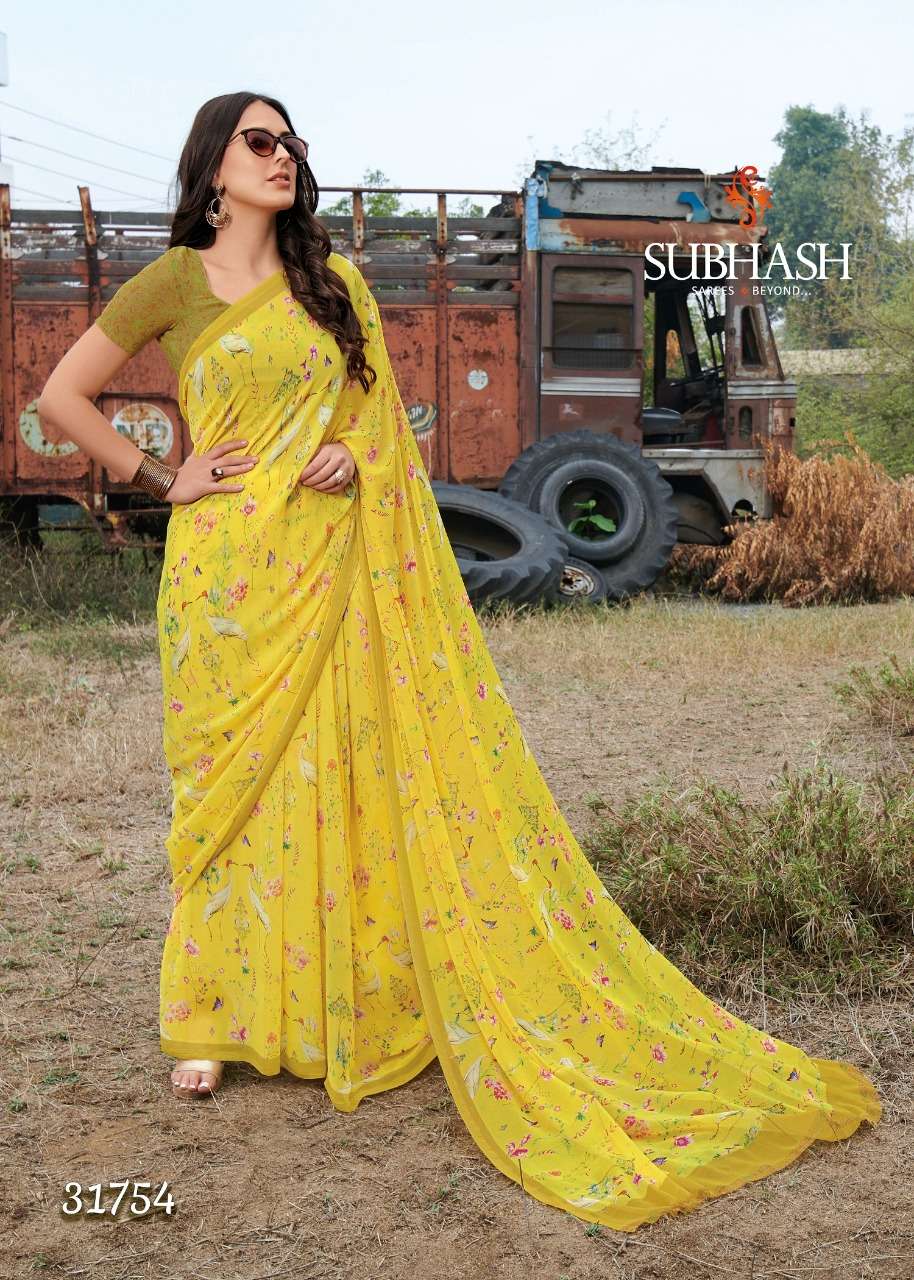 GARDENIA VOL-8 BY BY SUBHASH SAREE 31741 TO 31756 SERIES INDIAN TRADITIONAL WEAR COLLECTION BEAUTIFUL STYLISH FANCY COLORFUL PARTY WEAR & OCCASIONAL WEAR GEORGETTE PRINTED SAREES AT WHOLESALE PRICE