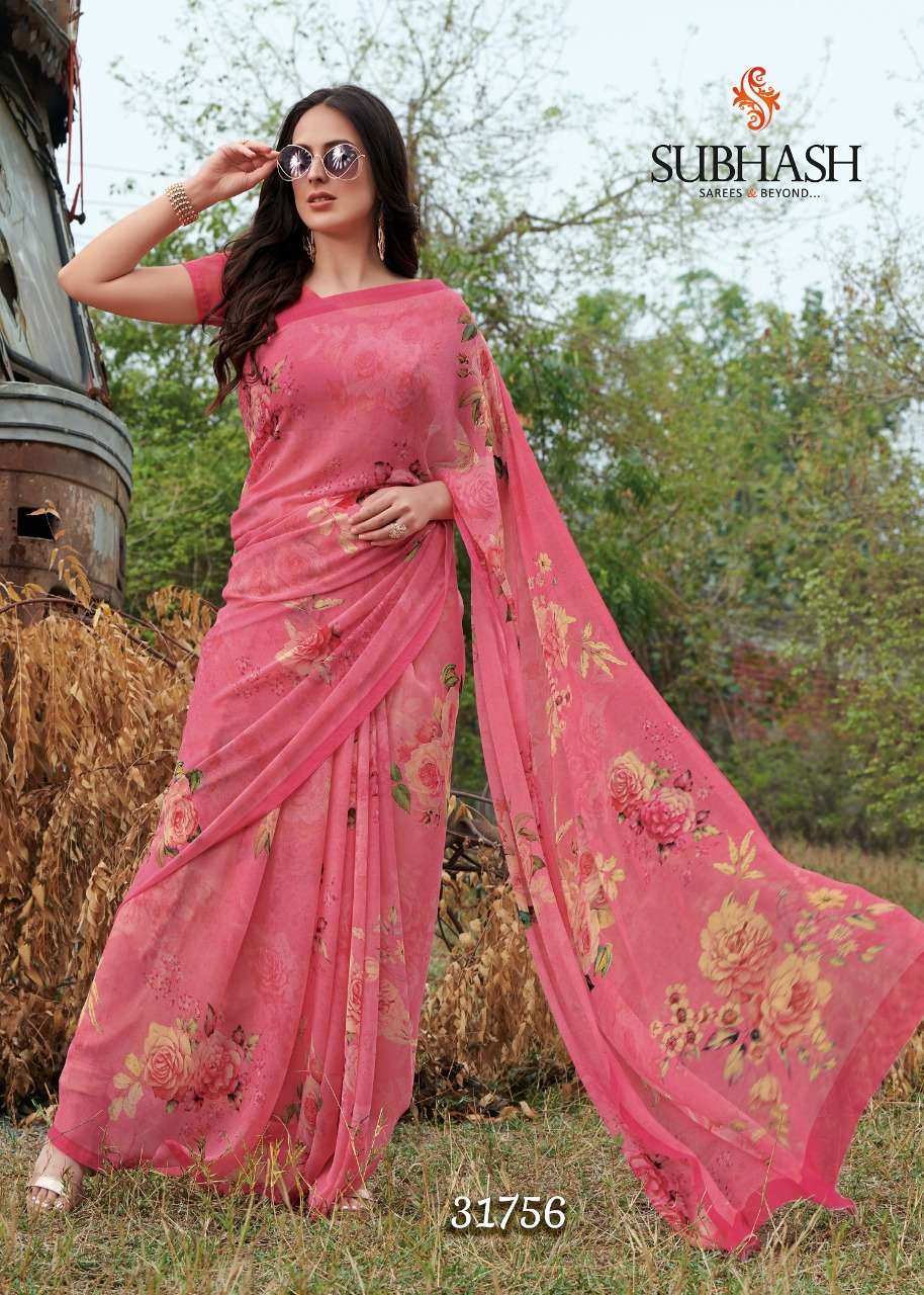 GARDENIA VOL-8 BY BY SUBHASH SAREE 31741 TO 31756 SERIES INDIAN TRADITIONAL WEAR COLLECTION BEAUTIFUL STYLISH FANCY COLORFUL PARTY WEAR & OCCASIONAL WEAR GEORGETTE PRINTED SAREES AT WHOLESALE PRICE
