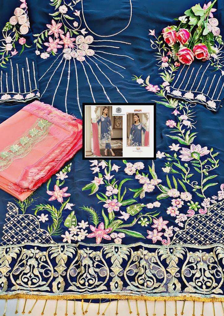 ANUM HIT COLOUR EDITION BY RUMAISHA DESIGNER FESTIVE SUITS COLLECTION BEAUTIFUL STYLISH FANCY COLORFUL PARTY WEAR & OCCASIONAL WEAR HEAVY FAUX GEORGETTE WITH EMBROIDERED DRESSES AT WHOLESALE PRICE
