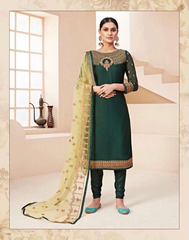 DESIRE OF WOMEN BY RUHI 101 TO 105 SERIES BEAUTIFUL STYLISH FANCY COLORFUL CASUAL WEAR & ETHNIC WEAR & READY TO WEAR SATIN GEORGETTE/RANGOLI WITH EMBROIDERY DRESSES AT WHOLESALE PRICE