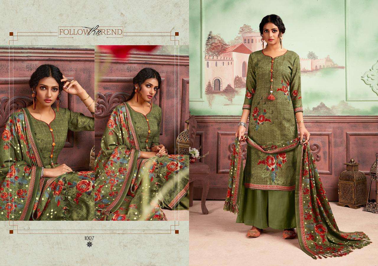 MARQUINA BY RICCO 1001 TO 1008 SERIES BEAUTIFUL SUITS STYLISH FANCY COLORFUL CASUAL WEAR & ETHNIC WEAR WOOL PASHMINA DIGITAL PRINTED DRESSES AT WHOLESALE PRICE