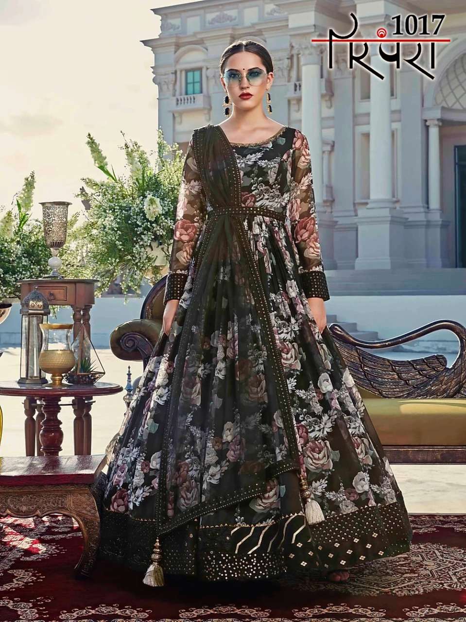 PARAMPRA VOL-4 BY PARAMPRA 1015 TO 1020 SERIES DESIGNER BEAUTIFUL STYLISH FANCY COLORFUL PARTY WEAR & OCCASIONAL WEAR FAUX GEORGETTE/CHINNON SILK/COTTON 14 KG GOWNS WITH DUPATTA AT WHOLESALE PRICE