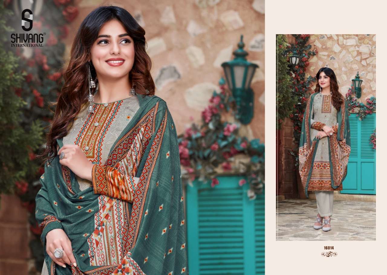 NIKHAAR VOL-6 BY SHIVANG INTERNATIONAL 16011 TO 16016 SERIES BEAUTIFUL SUITS STYLISH FANCY COLORFUL CASUAL WEAR & ETHNIC WEAR PASHMINA DIGITAL PRINTED WITH EMBROIDERY DRESSES AT WHOLESALE PRICE