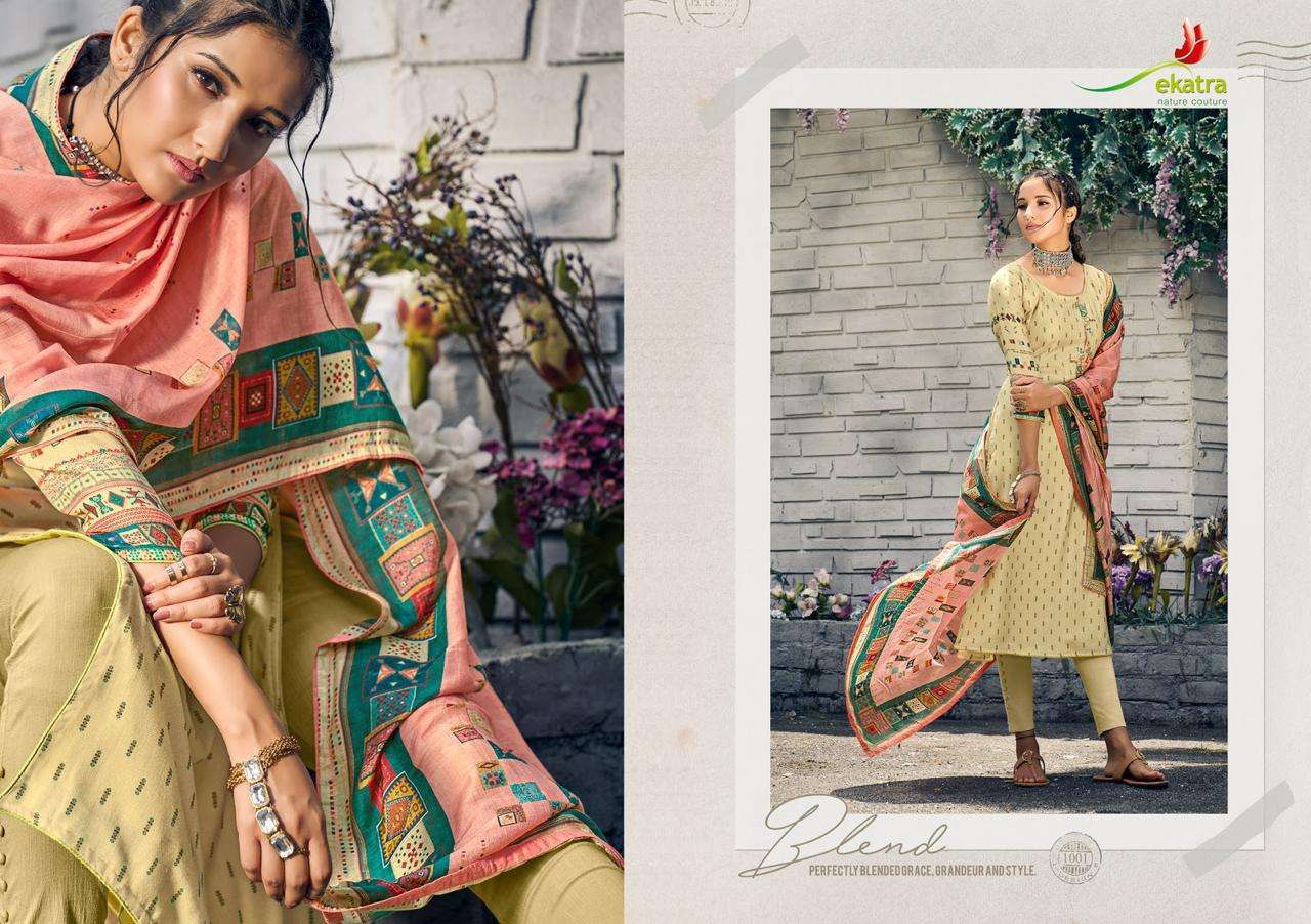 KIZIE BY EKATRA 1001 TO 1007 SERIES BEAUTIFUL SUITS STYLISH FANCY COLORFUL CASUAL WEAR & ETHNIC WEAR PURE PASHMINA PRINTED WITH EMBROIDERY DRESSES AT WHOLESALE PRICE
