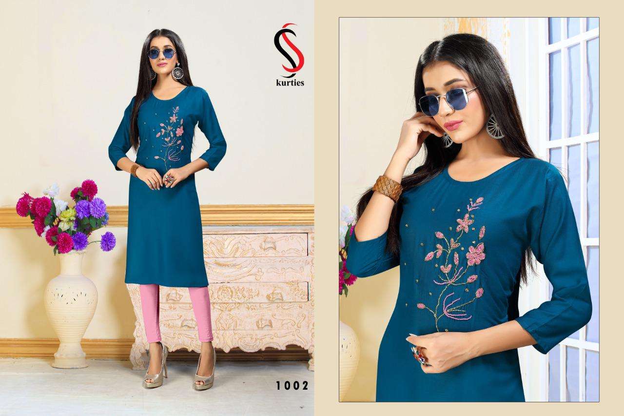 RADO BY S S KURTI 1001 TO 1008 SERIES STYLISH FANCY BEAUTIFUL COLORFUL CASUAL WEAR & ETHNIC WEAR HEAVY RAYON KURTIS AT WHOLESALE PRICE