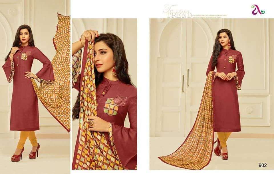 ANGROOP SALE COLLECTION BY ANGROOP PLUS BEAUTIFUL SUITS STYLISH FANCY COLORFUL CASUAL WEAR & ETHNIC WEAR CHANDERI WITH EMBROIDERY DRESSES AT WHOLESALE PRICE