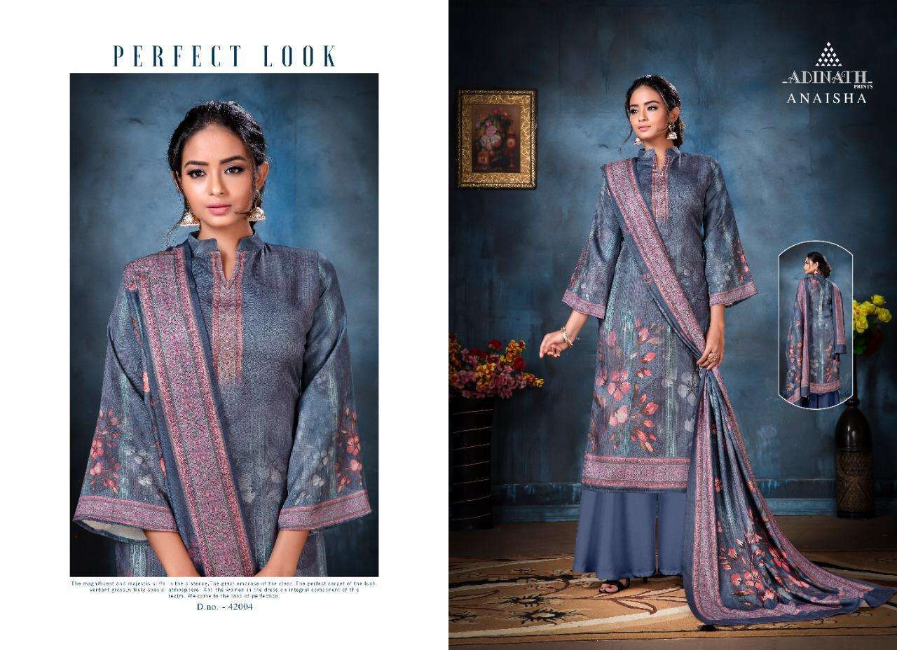 ANAISHA BY ADINATH PRINT 42001 TO 42008 SERIES BEAUTIFUL SUITS STYLISH FANCY COLORFUL CASUAL WEAR & ETHNIC WEAR PURE PASHMINA DIGITAL PRINTED DRESSES AT WHOLESALE PRICE