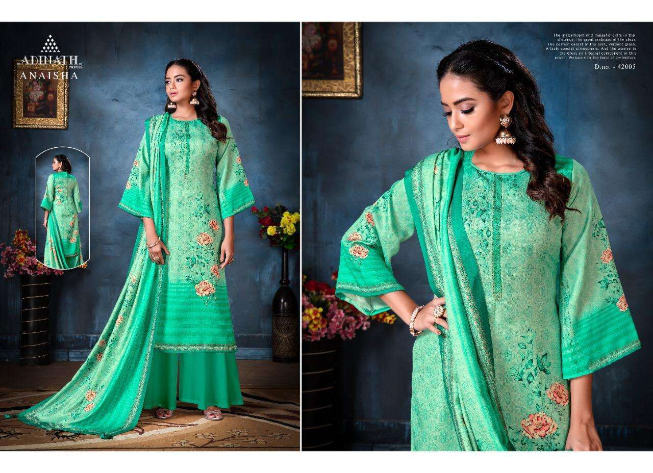 ANAISHA BY ADINATH PRINT 42001 TO 42008 SERIES BEAUTIFUL SUITS STYLISH FANCY COLORFUL CASUAL WEAR & ETHNIC WEAR PURE PASHMINA DIGITAL PRINTED DRESSES AT WHOLESALE PRICE