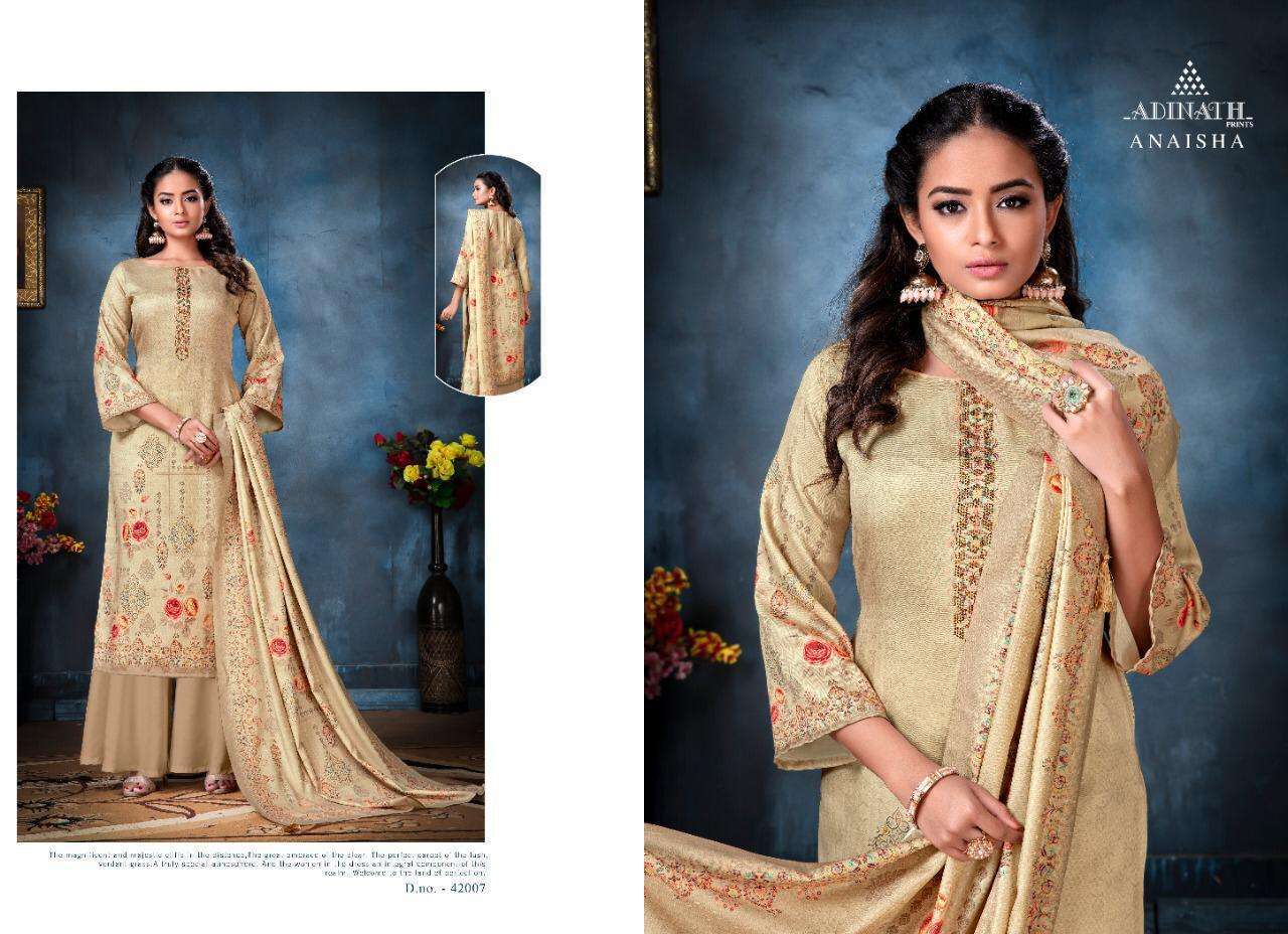 ANAISHA BY ADINATH PRINT 42001 TO 42008 SERIES BEAUTIFUL SUITS STYLISH FANCY COLORFUL CASUAL WEAR & ETHNIC WEAR PURE PASHMINA DIGITAL PRINTED DRESSES AT WHOLESALE PRICE