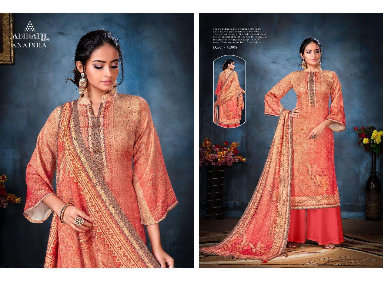 ANAISHA BY ADINATH PRINT 42001 TO 42008 SERIES BEAUTIFUL SUITS STYLISH FANCY COLORFUL CASUAL WEAR & ETHNIC WEAR PURE PASHMINA DIGITAL PRINTED DRESSES AT WHOLESALE PRICE