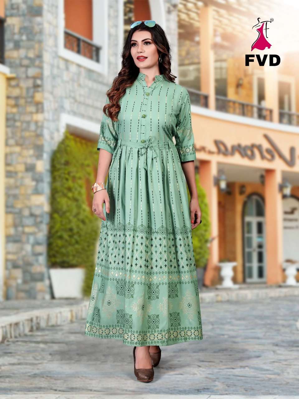 RANG BY FVD 01 TO 08 SERIES DESIGNER BEAUTIFUL STYLISH FANCY COLORFUL PARTY WEAR & OCCASIONAL WEAR RAYON 14 KG PRINTED GOWNS AT WHOLESALE PRICE