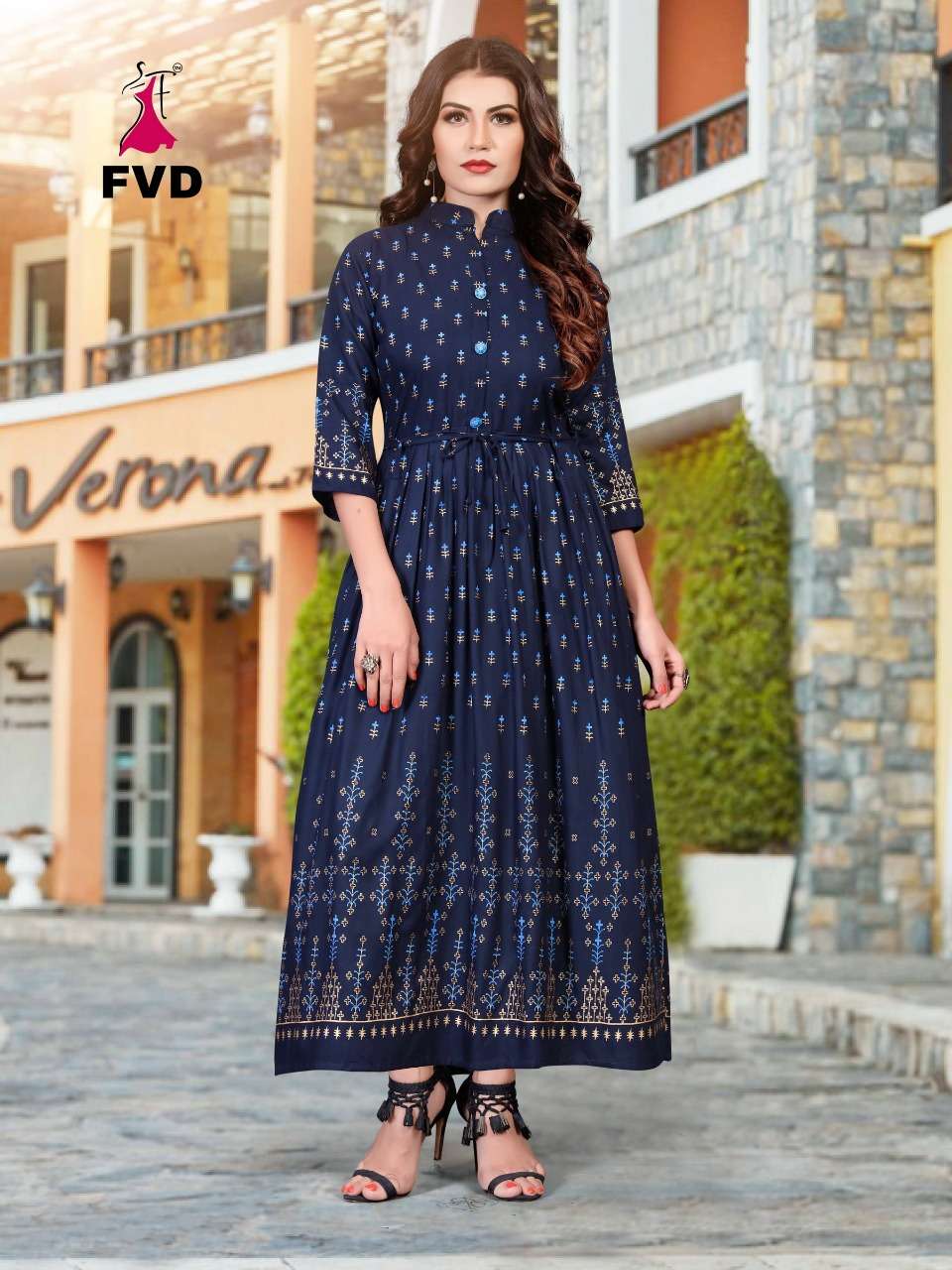 RANG BY FVD 01 TO 08 SERIES DESIGNER BEAUTIFUL STYLISH FANCY COLORFUL PARTY WEAR & OCCASIONAL WEAR RAYON 14 KG PRINTED GOWNS AT WHOLESALE PRICE