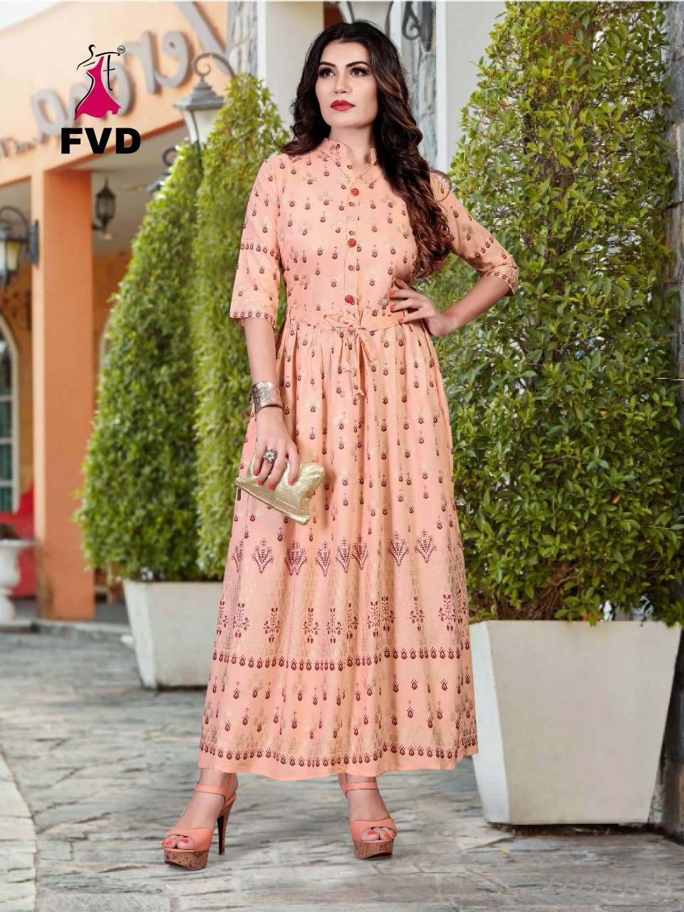 RANG BY FVD 01 TO 08 SERIES DESIGNER BEAUTIFUL STYLISH FANCY COLORFUL PARTY WEAR & OCCASIONAL WEAR RAYON 14 KG PRINTED GOWNS AT WHOLESALE PRICE