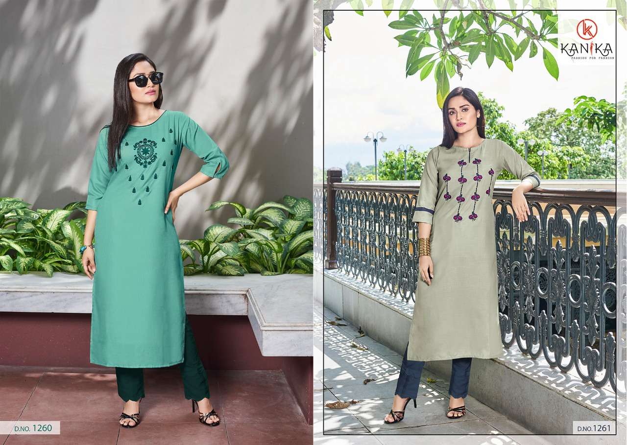 ADITI VOL-7 BY KANIKA 1253 TO 1262 SERIES STYLISH FANCY BEAUTIFUL COLORFUL CASUAL WEAR & ETHNIC WEAR RAYON SLUB WITH EMBROIDERY KURTIS AT WHOLESALE PRICE