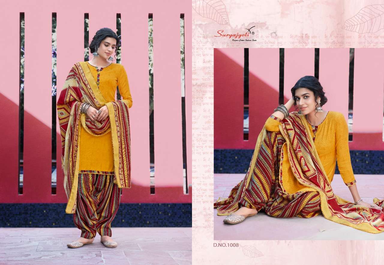 PAHADI PATIYALA BY SURYAJYOTI 1001 TO 1010 SERIES BEAUTIFUL WINTER COLLECTION SUITS STYLISH FANCY COLORFUL CASUAL WEAR & ETHNIC WEAR PASHMINA PRINTED DRESSES AT WHOLESALE PRICE