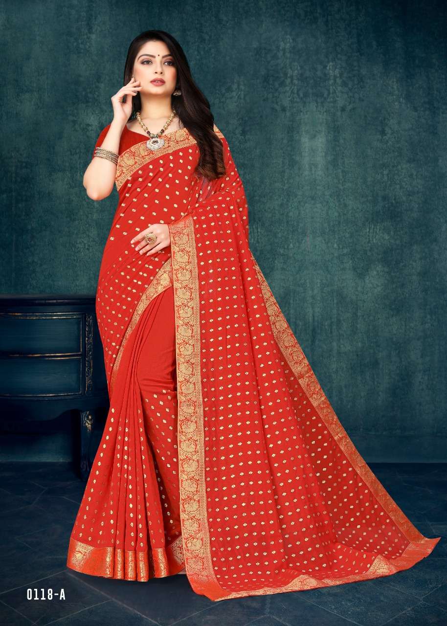RABDI JALEBI BY INDIAN WOMEN 0118-A TO 0118-H SERIES INDIAN TRADITIONAL WEAR COLLECTION BEAUTIFUL STYLISH FANCY COLORFUL PARTY WEAR & OCCASIONAL WEAR DYED SILK SAREES AT WHOLESALE PRICE