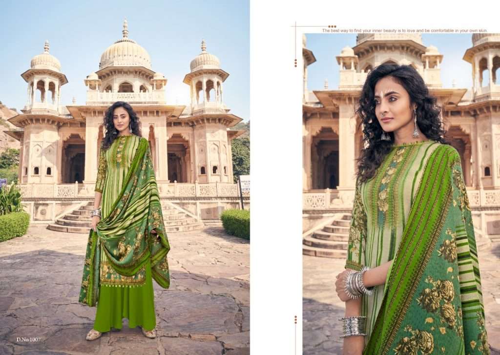 TAJ BY SUMYRA 1001 TO 1010 SERIES BEAUTIFUL STYLISH SHARARA SUITS FANCY COLORFUL CASUAL WEAR & ETHNIC WEAR & READY TO WEAR PASHMINA PRINTED DRESSES AT WHOLESALE PRICE