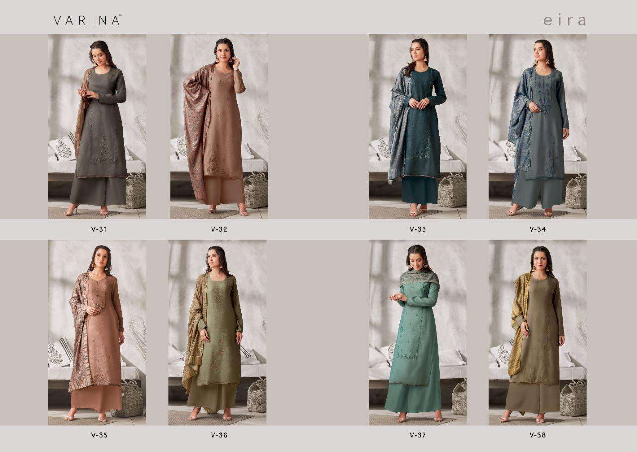 EIRA BY VARINA 31 TO 38 SERIES BEAUTIFUL STYLISH SHARARA SUITS FANCY COLORFUL CASUAL WEAR & ETHNIC WEAR & READY TO WEAR PASHMINA PRINTED DRESSES AT WHOLESALE PRICE