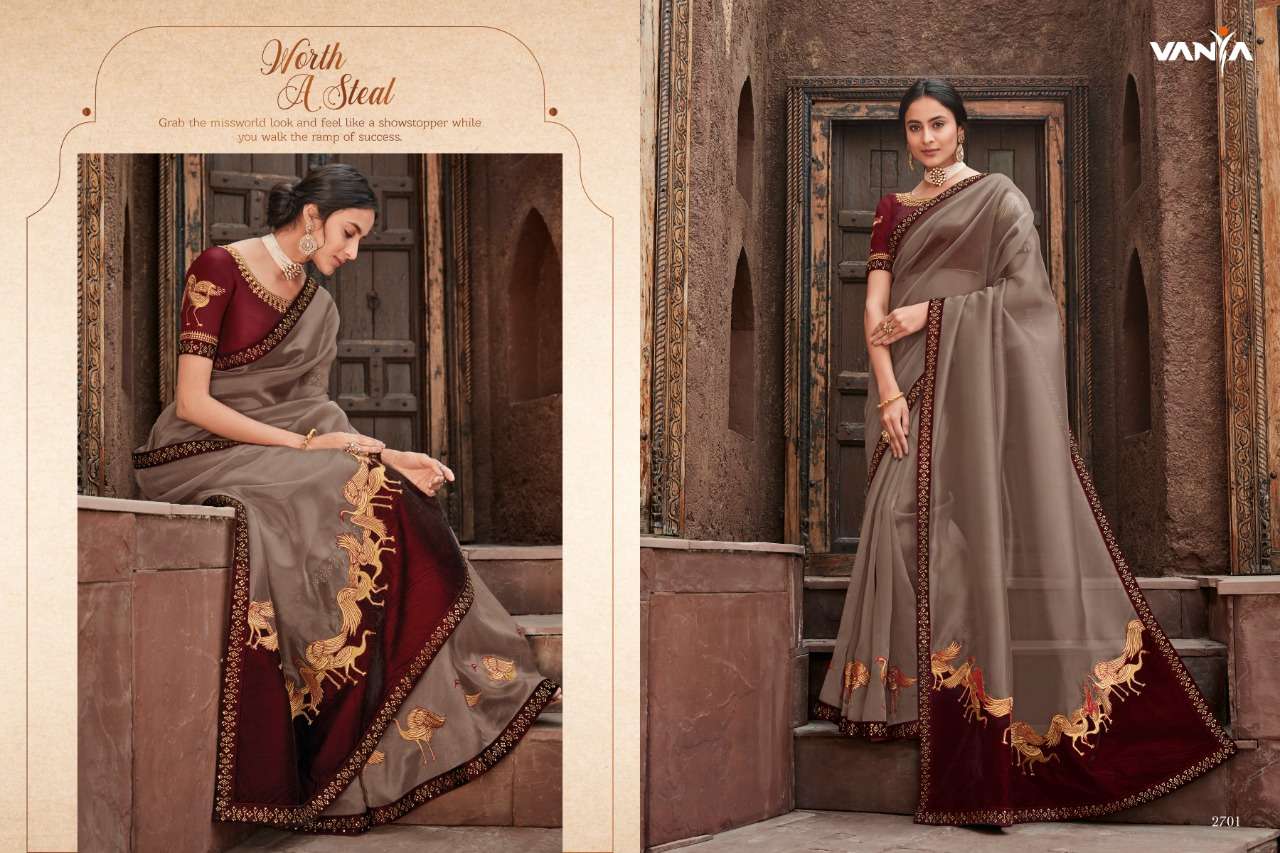 VANYA VOL-17 BY VANYA 2701 TO 2716 SERIES INDIAN TRADITIONAL WEAR COLLECTION BEAUTIFUL STYLISH FANCY COLORFUL PARTY WEAR & OCCASIONAL WEAR FANCY SAREES AT WHOLESALE PRICE