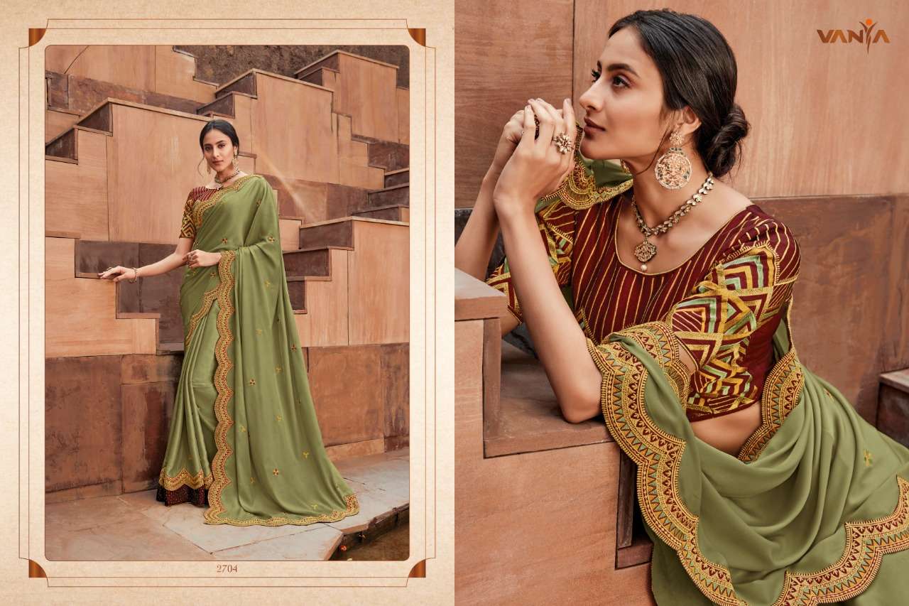 VANYA VOL-17 BY VANYA 2701 TO 2716 SERIES INDIAN TRADITIONAL WEAR COLLECTION BEAUTIFUL STYLISH FANCY COLORFUL PARTY WEAR & OCCASIONAL WEAR FANCY SAREES AT WHOLESALE PRICE