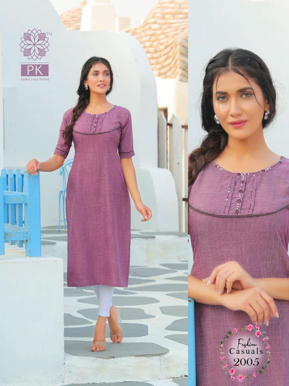 FASHION CASUAL VOL-2 BY PK 2001 TO 2006 SERIES STYLISH FANCY BEAUTIFUL COLORFUL CASUAL WEAR & ETHNIC WEAR WEAVED RAYON WITH MANUAL WORK KURTIS AT WHOLESALE PRICE